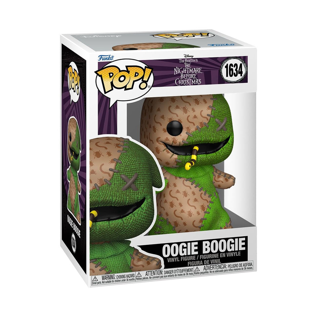 Discover the authentic Funko Pop! Disney Patchwork Oogie Boogie, a vibrant vinyl collectible from Nightmare Before Christmas.