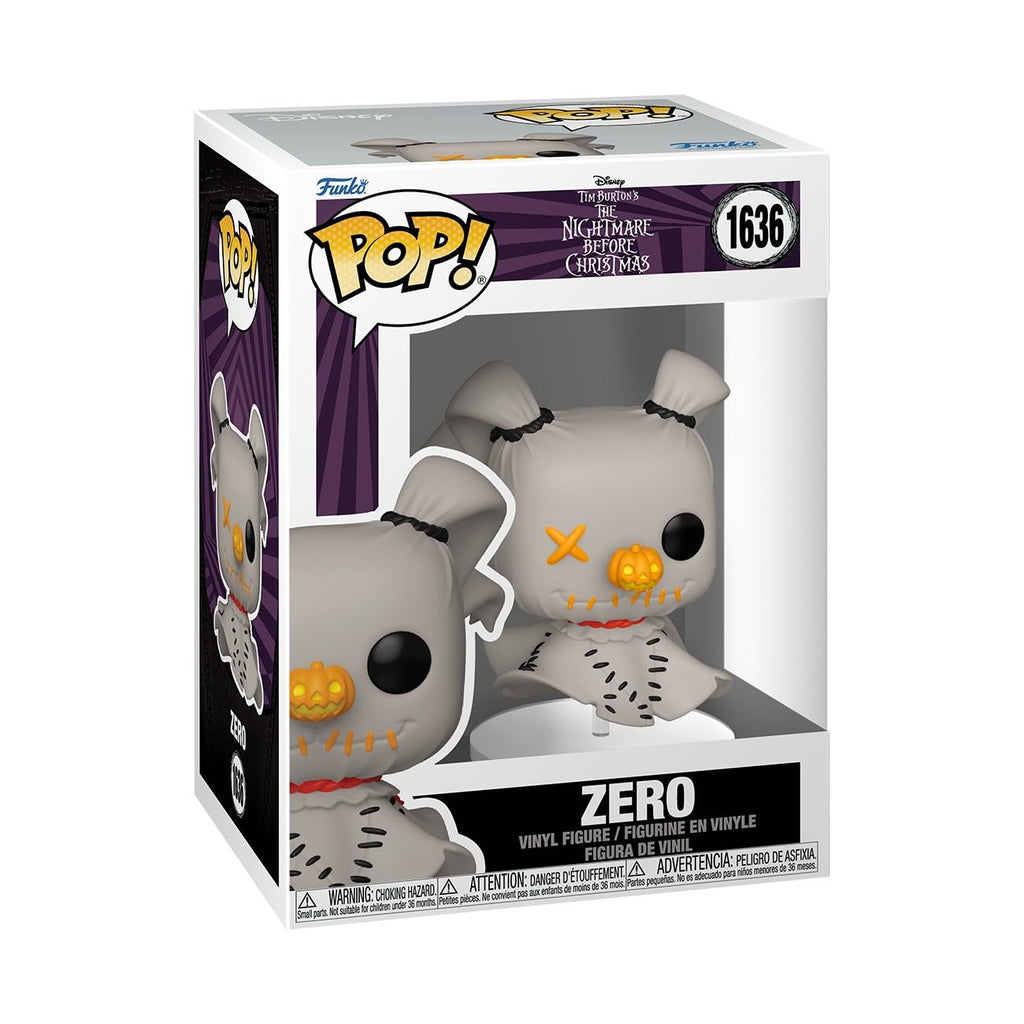 100% authentic Funko Pop! vinyl figure of Disney's Zero in Patchwork design from Nightmare Before Christmas.