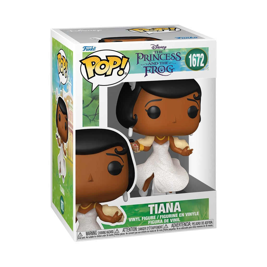 100% genuine Funko Pop! figure of Tiana from Disney's The Princess and the Frog, featuring detailed vinyl craftsmanship.