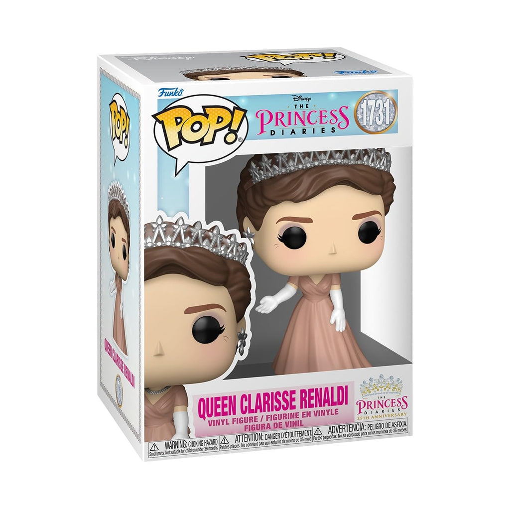 100% genuine Funko POP! figure of Queen Clarisse Renaldi from Disney's The Princess Diaries, styled in pink dress.