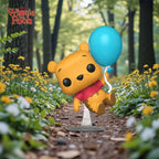 Adorable Funko POP! of Disney's Winnie the Pooh holding a blue balloon. Available online for order in India!