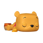 Charming Winnie the Pooh Funko Pop figure lying down, with honey pot beside him. Verified by CuratCart.