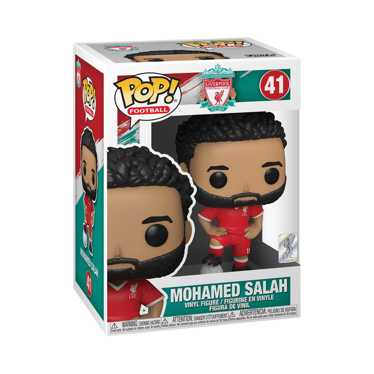 100% genuine Funko POP! figure of Mohamed Salah in Liverpool FC kit. Perfect for fans and collectors alike.