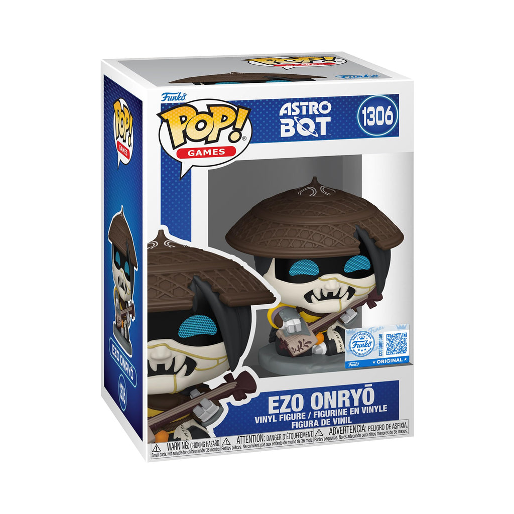 100% authentic Funko Pop! Games Ezo Onryō figure in box. Unique design with hat and weapon, ideal for collectors.