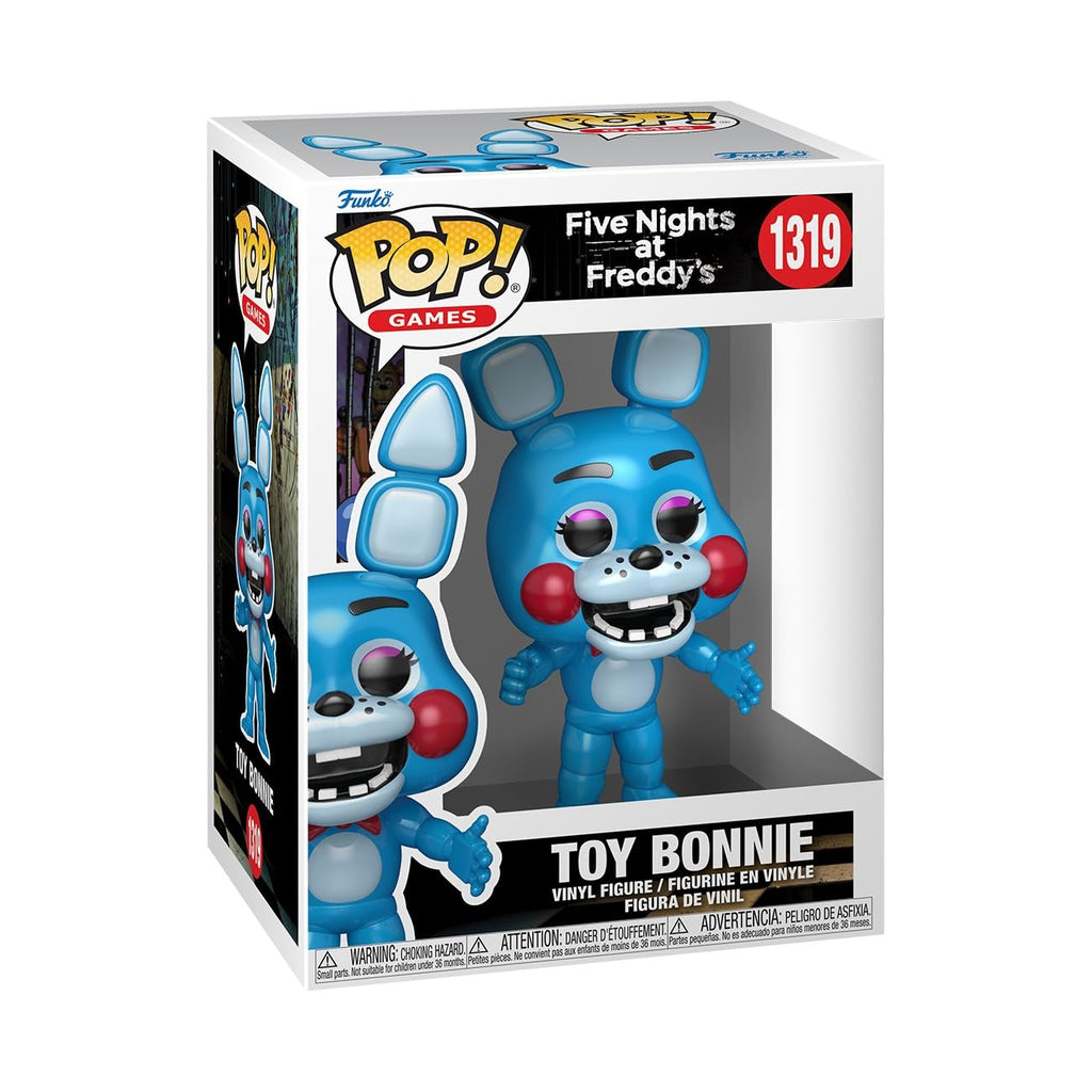 Authentic Funko Pop! Games Toy Bonnie from Five Nights At Freddy's, featuring bright blue color and playful design.