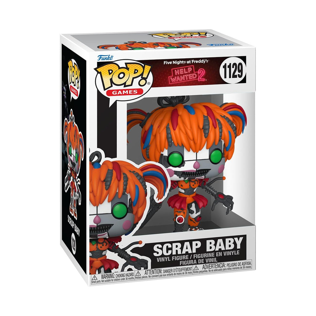 100% authentic Funko POP! Games Scrap Baby figure from FNAF Help Wanted 2, featuring vivid colors and detailed design.
