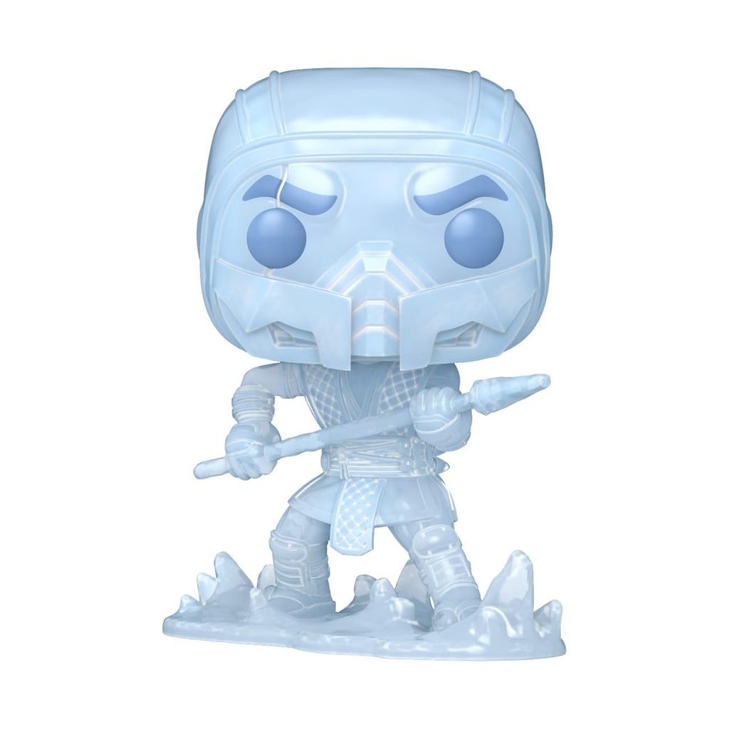 Translucent Sub Zero from Mortal Kombat 11, holding a spear and standing on ice. Verified by CuratCart for quality.