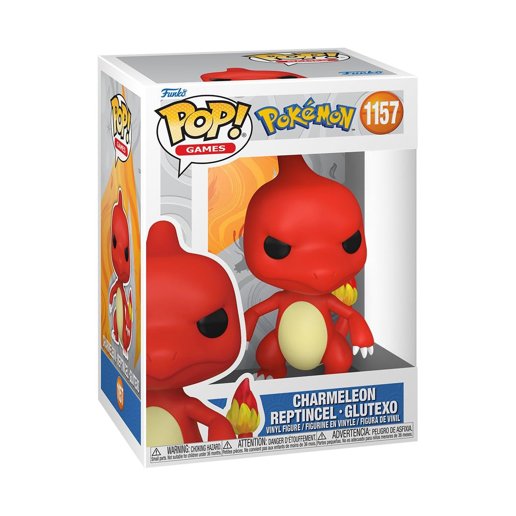 100% genuine Charmeleon Funko POP! from Pokemon series, featuring vibrant red colors and flame tail in a stylish box.