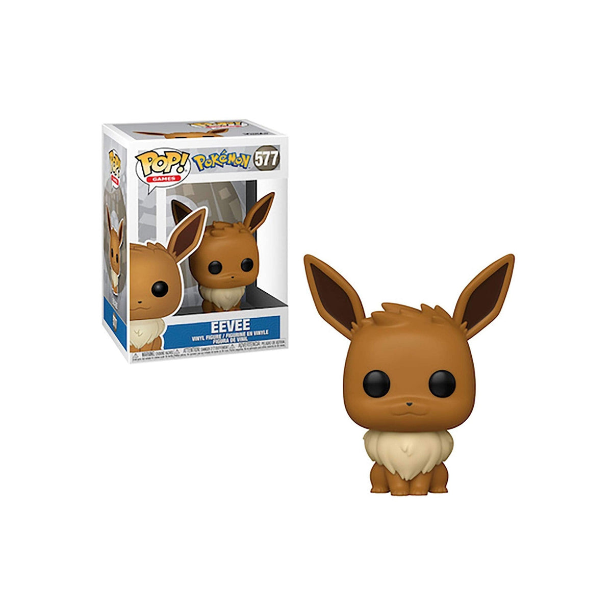 100% genuine Funko POP! Games Eevee figure, featuring a cute design with big ears and a fluffy tail, perfect for any Pokemon fan.