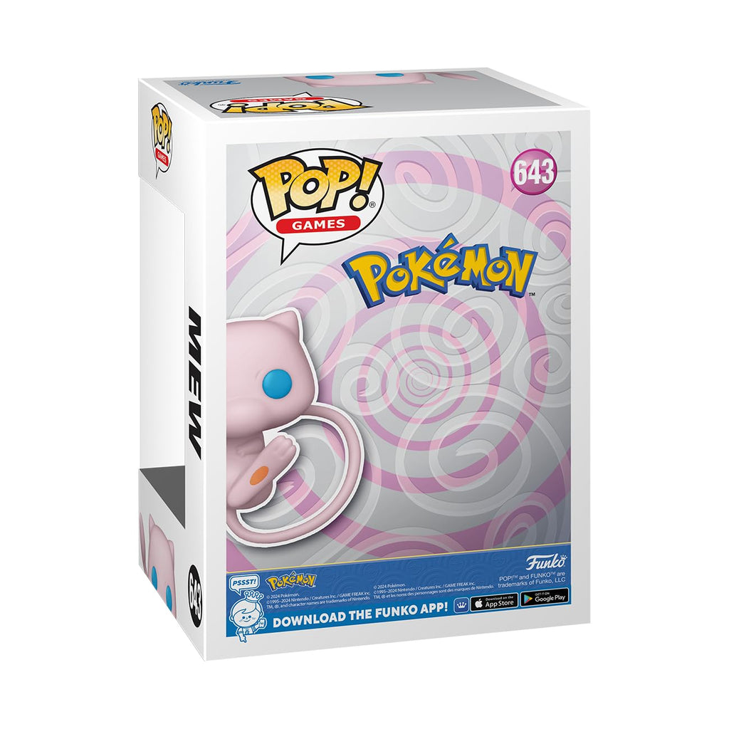 Premium imported Funko Pop! Games Mew figure from Pokémon, showcasing detailed design and iconic character features.