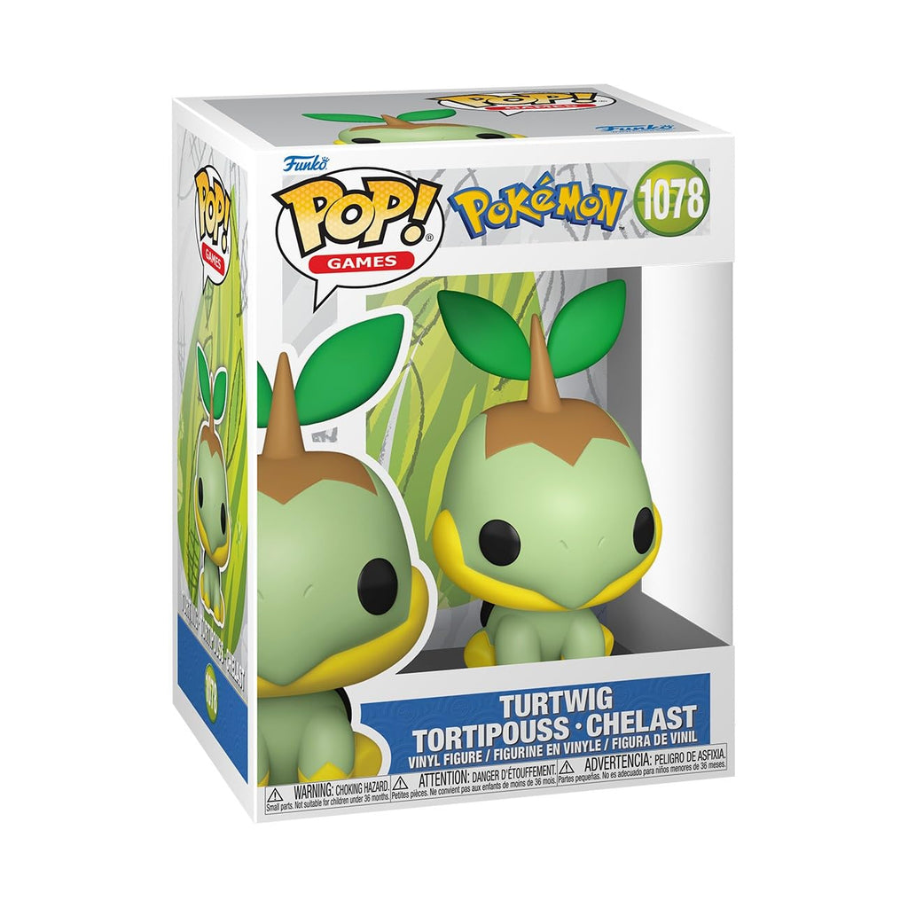 Authentic Funko POP! Games Turtwig figure from Pokemon, featuring vibrant colors and detailed design, perfect for collectors.