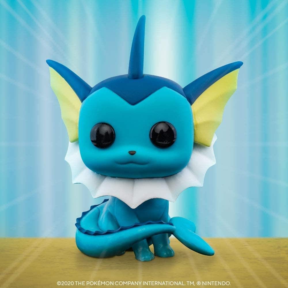 100% genuine Funko POP! figure of Vaporeon from Pokemon, featuring vibrant colors and adorable detailing.