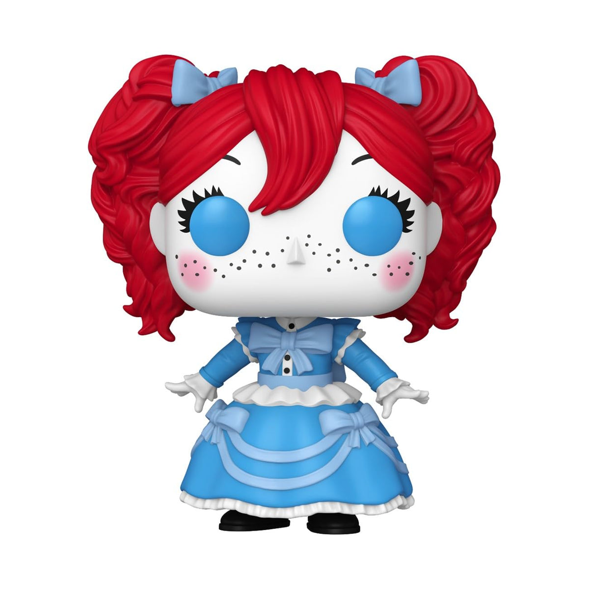 Cute Funko Pop! figure of Poppy from Poppy Playtime, featuring bright red hair and a blue dress. Order online today!