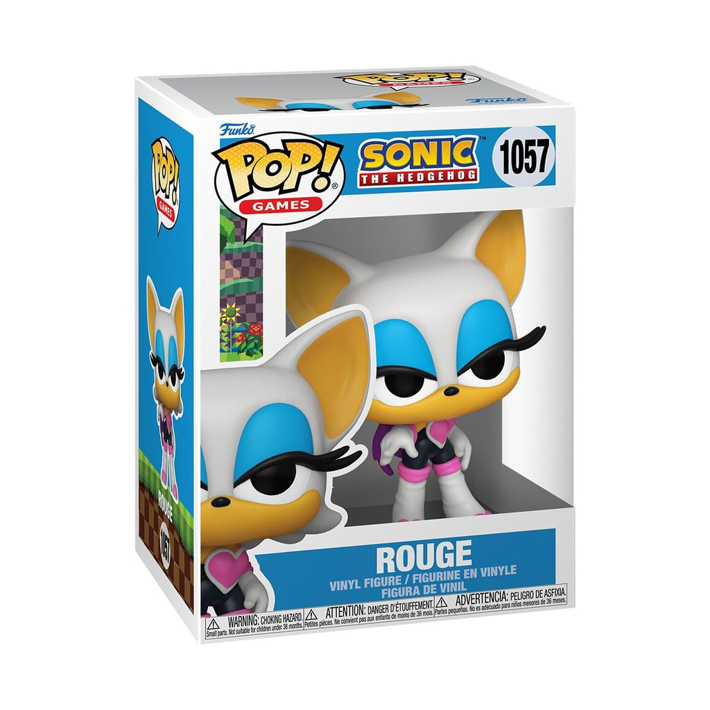 100% genuine Funko Pop Games figure of Sonic's Rogue the Bat, featuring her signature look in vibrant vinyl.