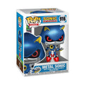 Authentic Funko POP! figure of Metal Sonic from Sonic the Hedgehog, vibrant colors and detailed design in original packaging.