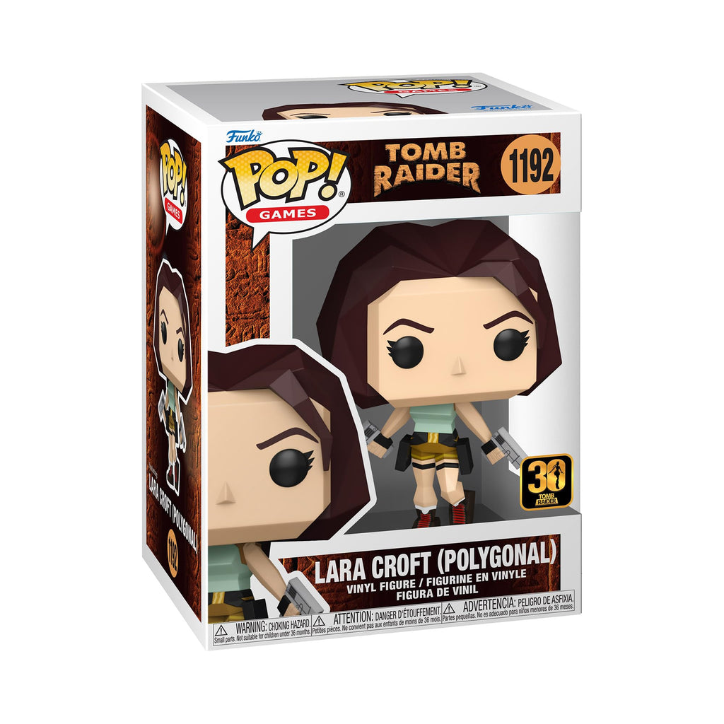 Authentic Funko POP! of Lara Croft from Tomb Raider. Vinyl figure in window box, showcasing detailed design.