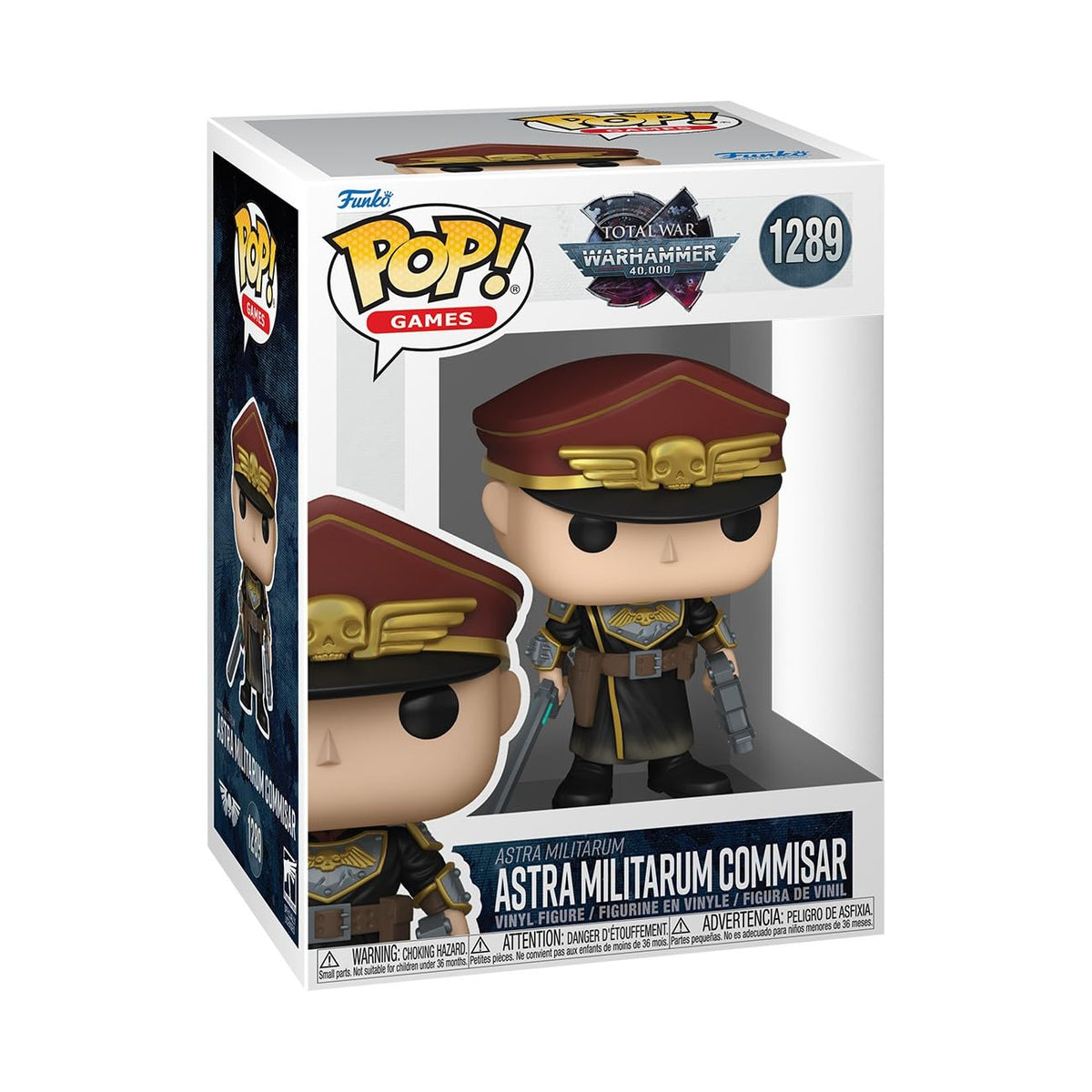100% Genuine Funko Pop! Games Astra Militarum Commisar figure, detailed design in collectible packaging.