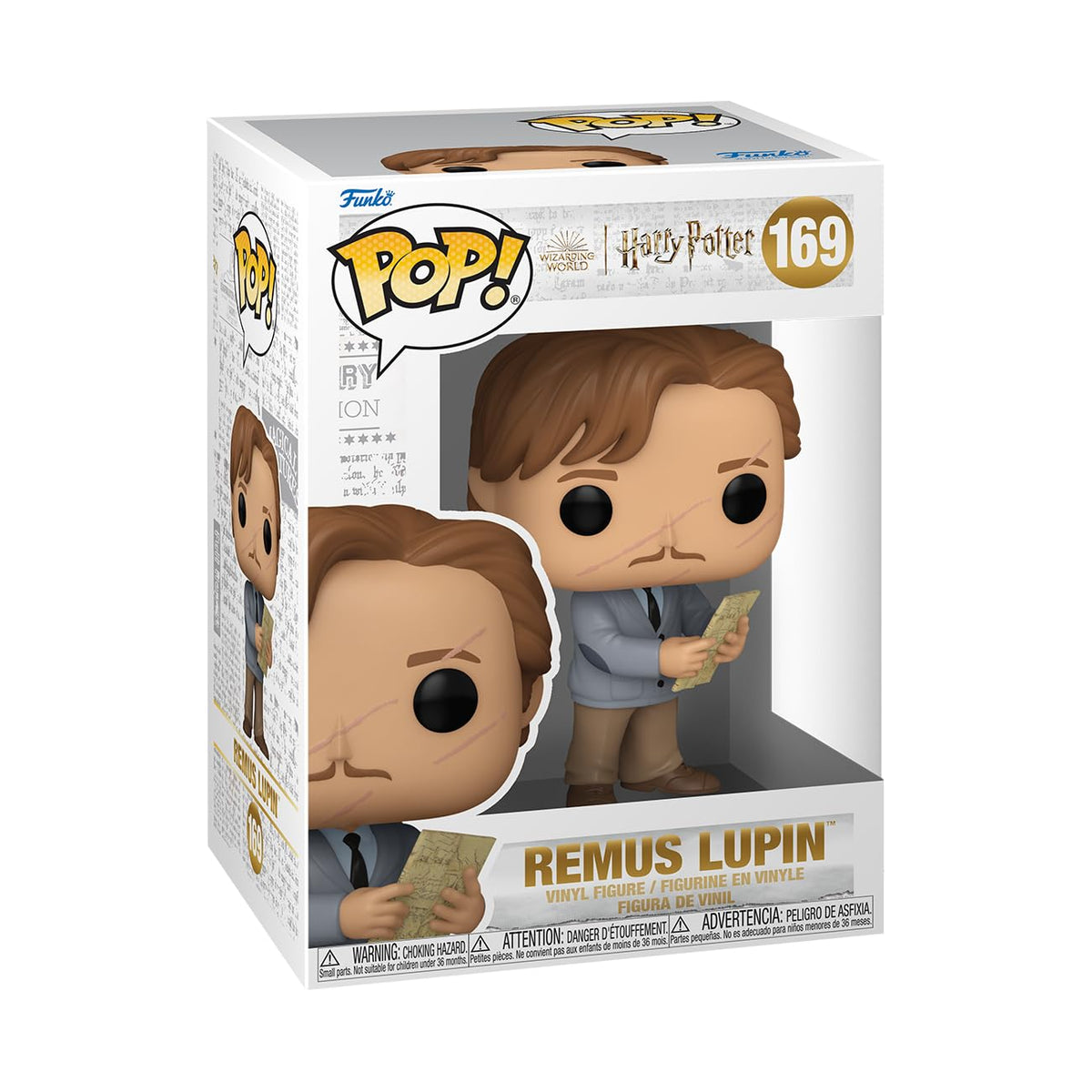Authentic Funko POP! Harry Potter figure of Remus Lupin, showcasing detailed design and vibrant colors in window display box.