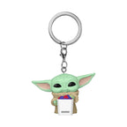 Genuine Funko Pop! Keychain featuring Grogu holding a bucket of colorful treats. Ideal for collectors and fans!