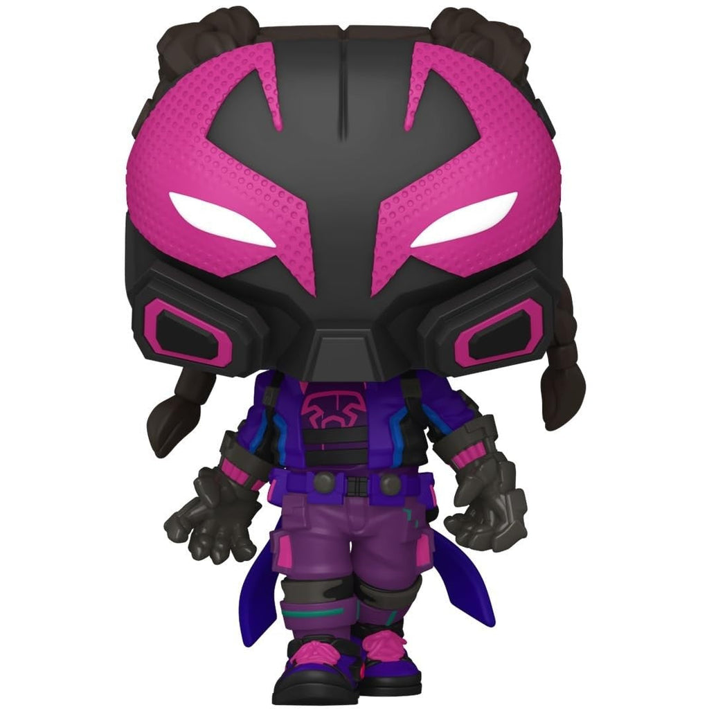 Imported Funko POP! figure from Marvel's Across the Spider-Verse, featuring a stylized character with vibrant colors.