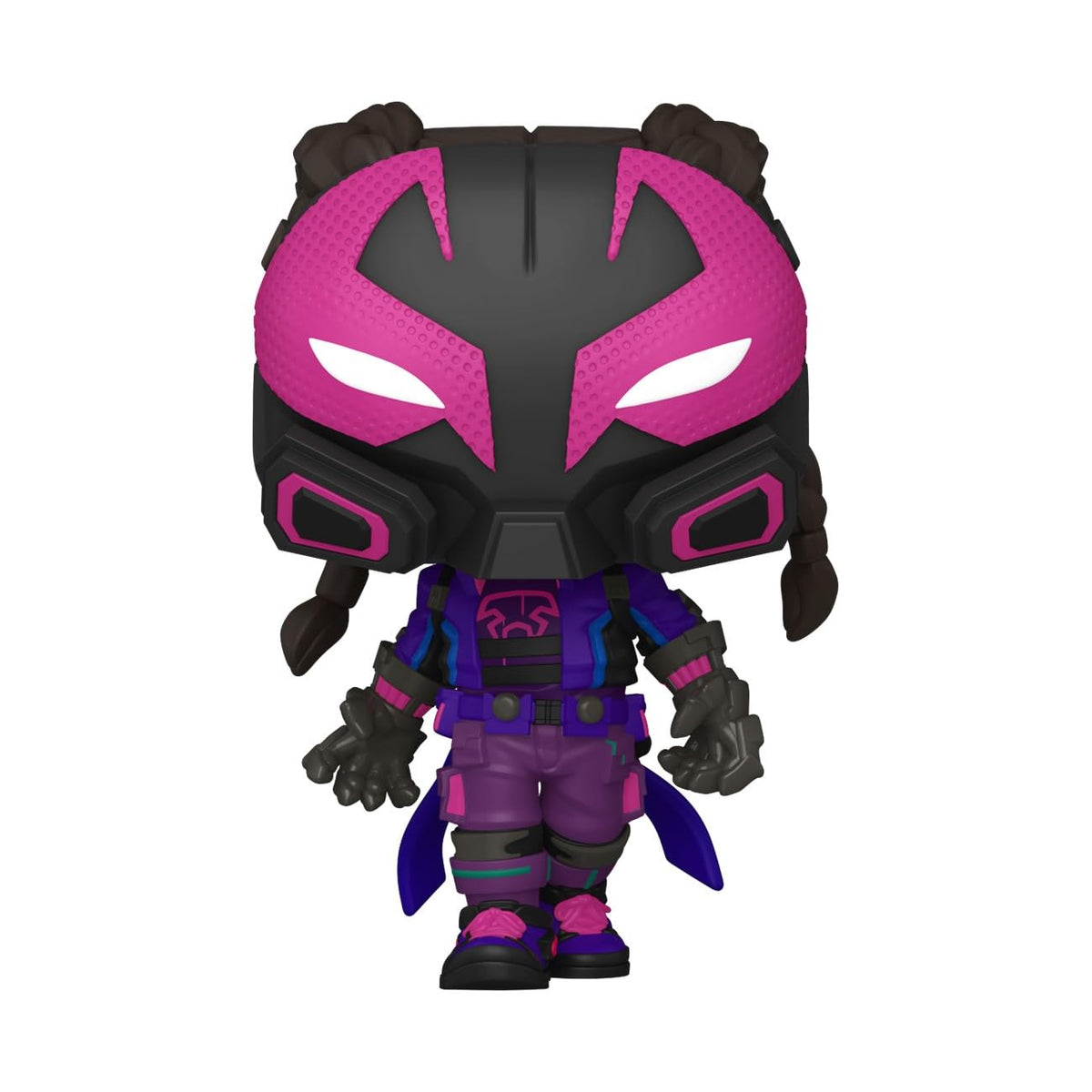 100% genuine Funko POP! Marvel: Across the Spider-Verse figure featuring a character with a black and pink costume.