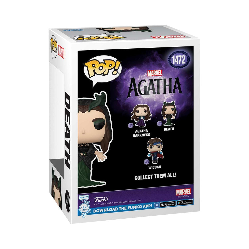 Premium imported Funko POP! figure of Agatha Harkness from Marvel's Coven of Chaos. Collectible, vibrant design.