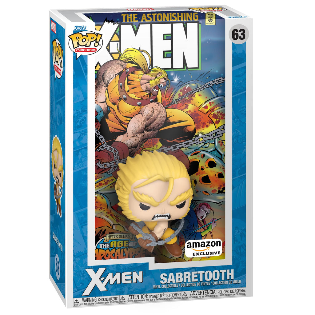 Authentic Funko POP! Marvel Age of Apocalypse Sabretooth figure, perfect for collectors and X-Men fans. Unboxed product display.