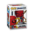Authentic Funko POP! Marvel Iron Spider from Avengers Endgame. Collectible toy figure with vibrant details.