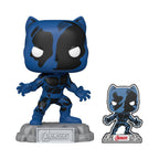 Marvel Black Panther Funko POP! figure with a base and sticker. Available for order online, collectible item for fans.