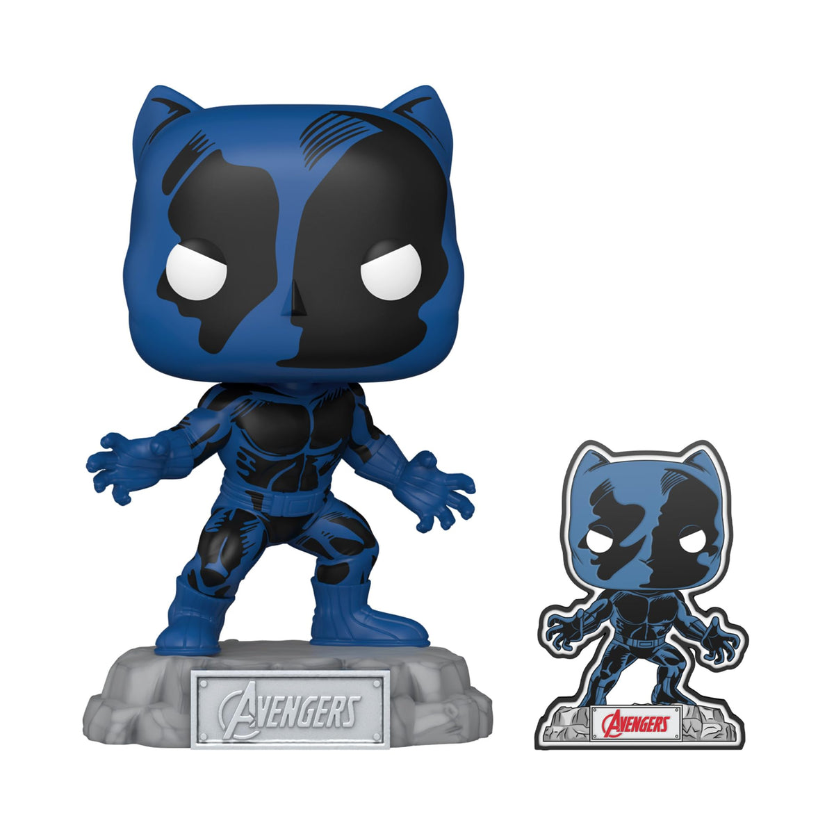 Marvel Black Panther Funko POP! figure with a base and sticker. Available for order online, collectible item for fans.
