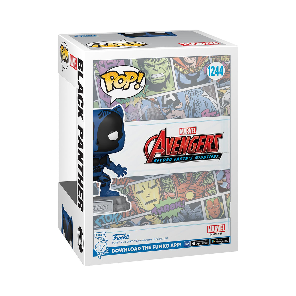 Premium imported Black Panther Funko POP! figure, showcasing classic comic art. A must-have for collectors and Marvel fans.
