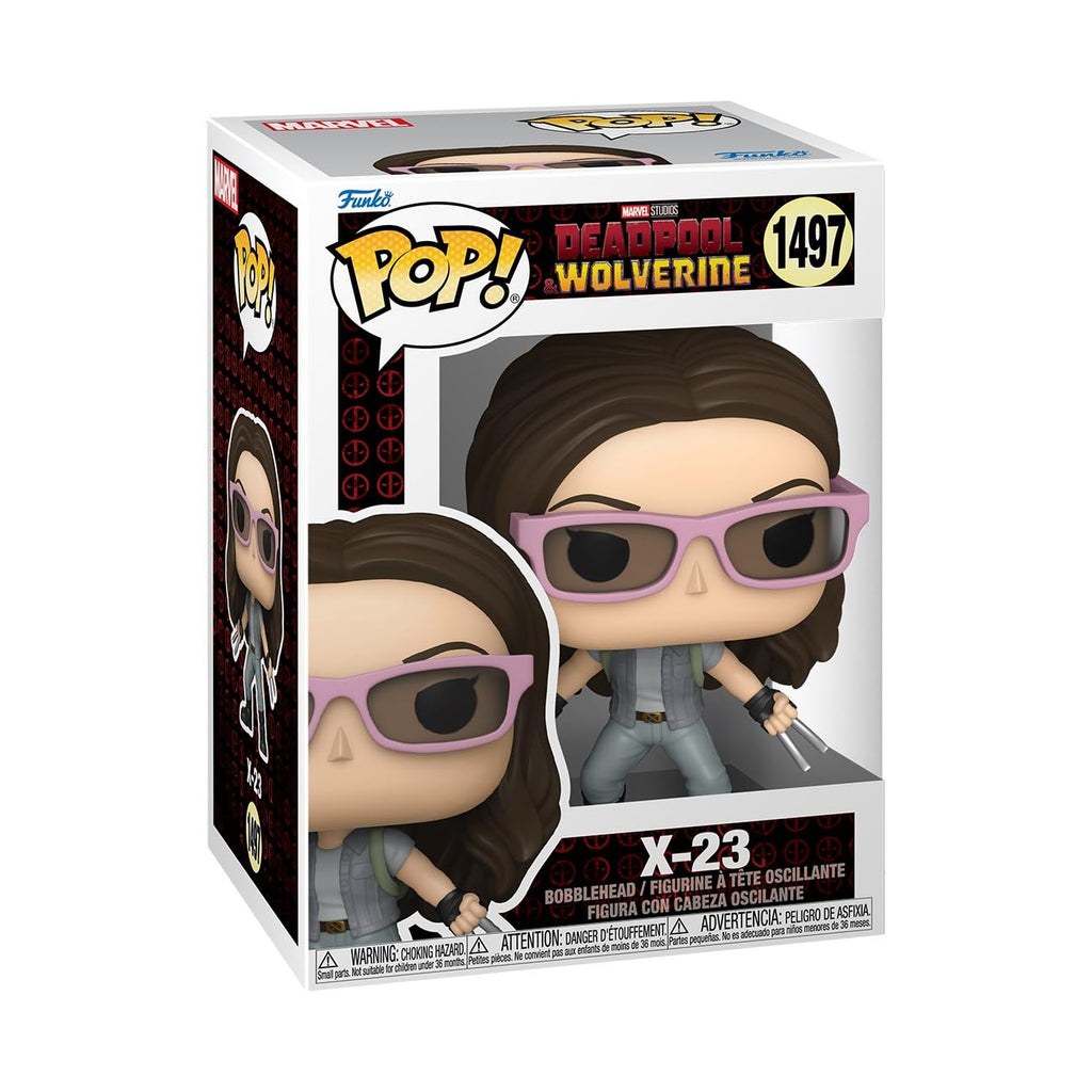 Premium imported Funko POP! figures featuring Deadpool and Wolverine, collectible for Marvel fans.
