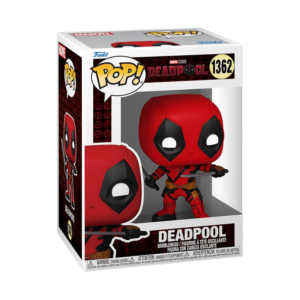 100% authentic Funko POP! figurine of Deadpool, featuring bright colors and detailed design, ideal for collectors.