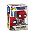 100% Genuine Spider-Man Funko POP! figure, vibrant red details, bobblehead, in original packaging with a stylish design.