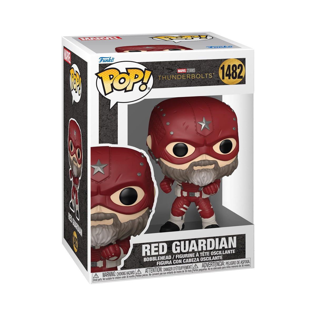 100% Genuine Funko POP! Marvel Thunderbolts figure of Red Guardian, featuring detailed design and bobblehead action.