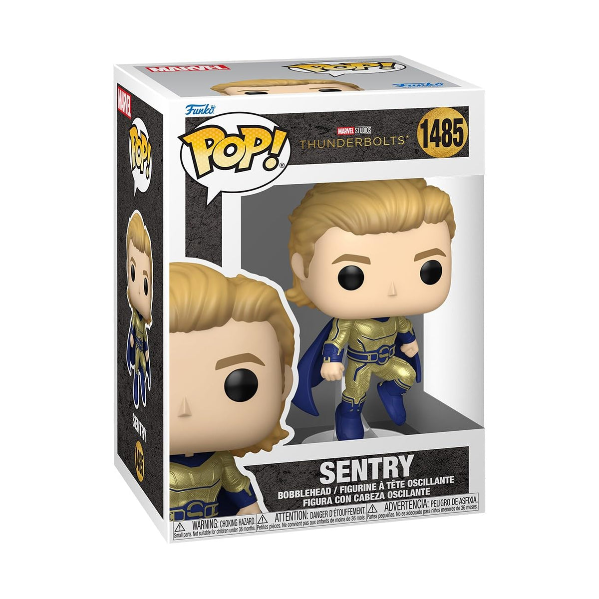 100% authentic Funko POP! Marvel Sentry figure from the Thunderbolts series, featuring a detailed design in a window box.