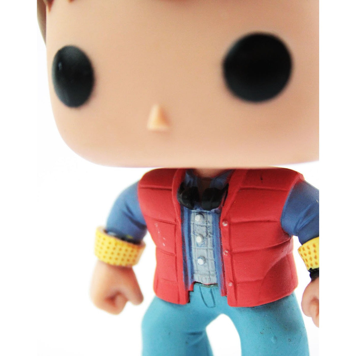 Imported Funko POP of Marty McFly from Back to the Future, featuring iconic red vest and blue jeans.