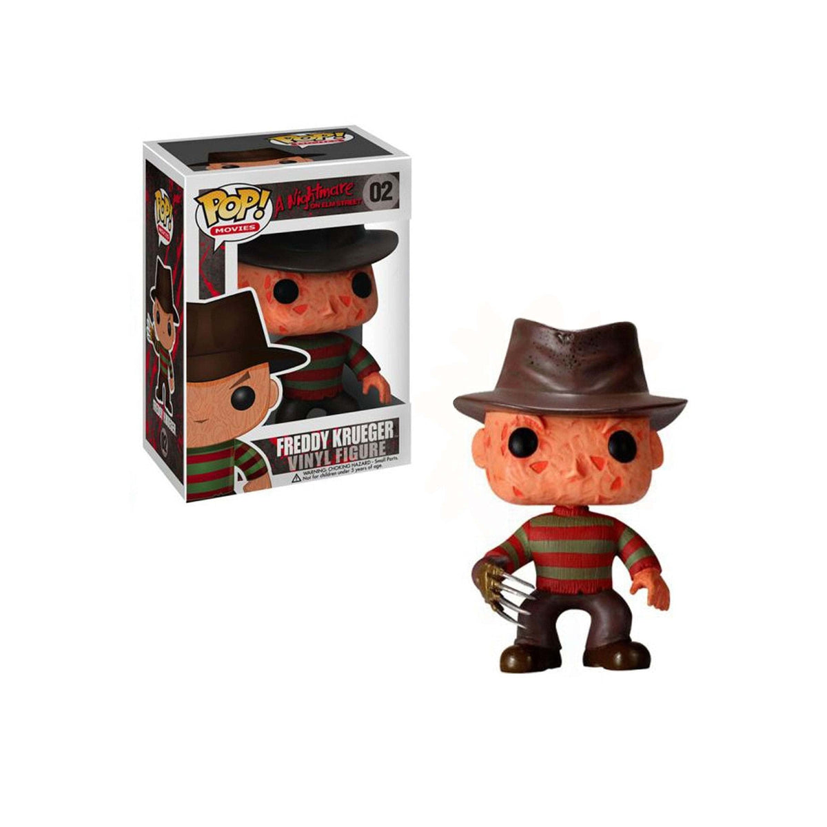 Authentic Funko POP! figure of Freddy Krueger from A Nightmare on Elm St, featuring detailed design and iconic hat.