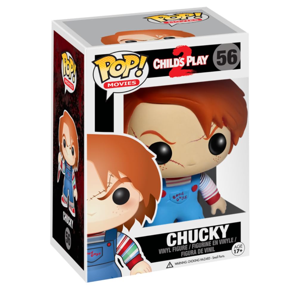 Authentic Funko POP Chucky vinyl figure from Child's Play, featuring detailed design and iconic character features.