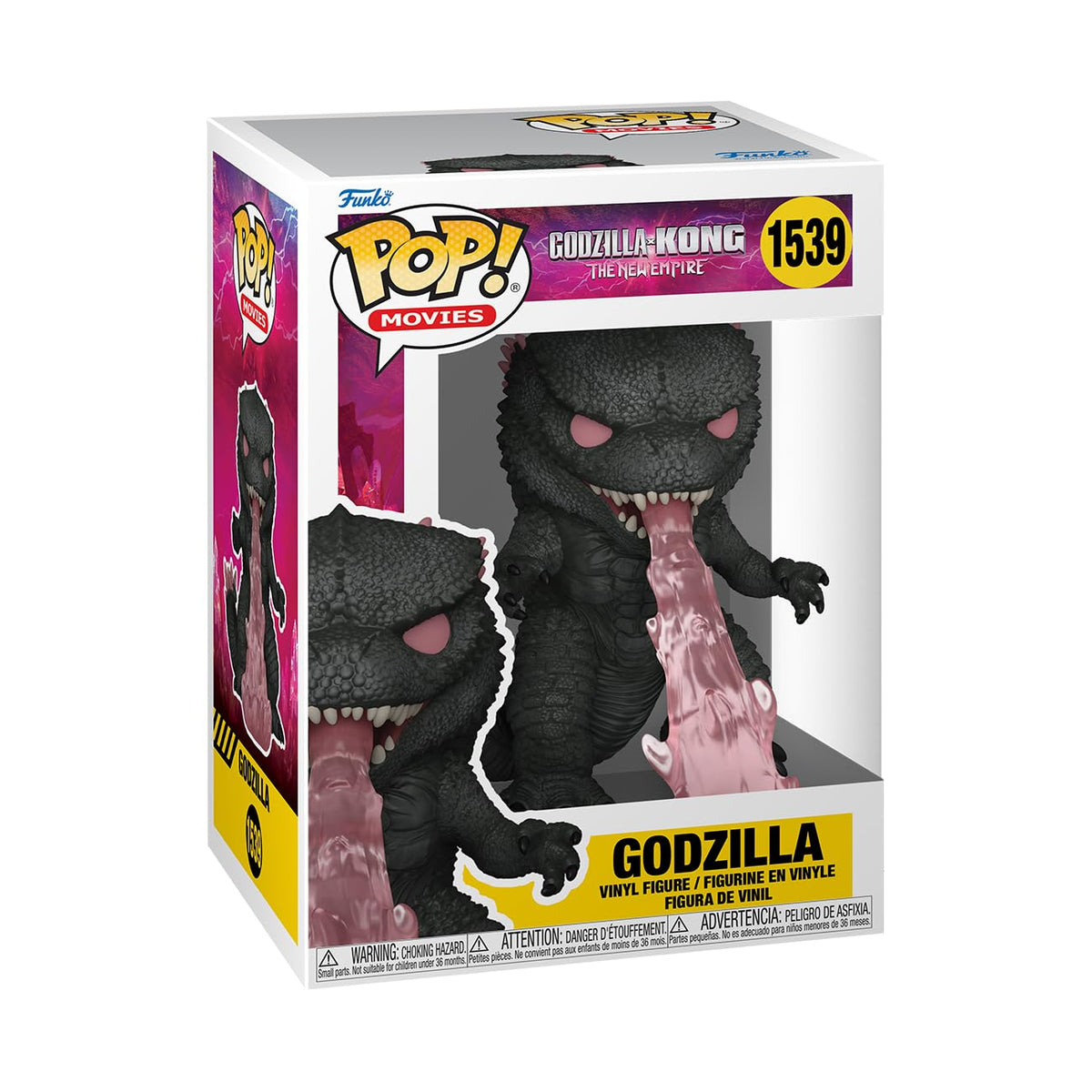 Authentic Funko POP! Movies figure of Godzilla from Godzilla x Kong, featuring intricate design and vibrant colors.