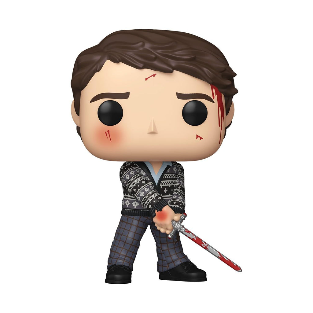 Collectible Funko POP! of Neville Longbottom from Harry Potter, featuring blood stains and a sword. Available online now!