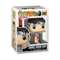 100% Genuine Funko Pop! figure of Daniel C from The Karate Kid, featuring his iconic crane kick pose. Authentic collectible.