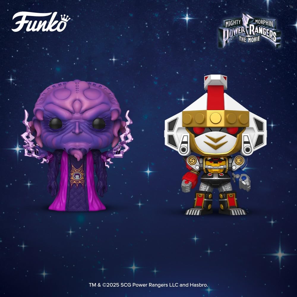 Premium imported Funko POP! figures from Mighty Morphin Power Rangers, featuring Lord Zedd and the Red Ranger.