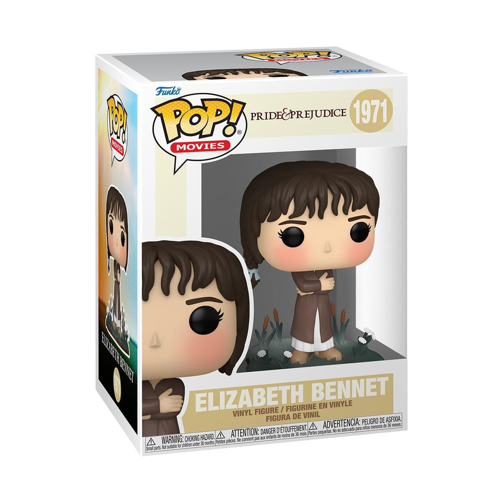 100% authentic Funko POP! doll of Elizabeth Bennet from Pride & Prejudice, packaged in an eye-catching box.
