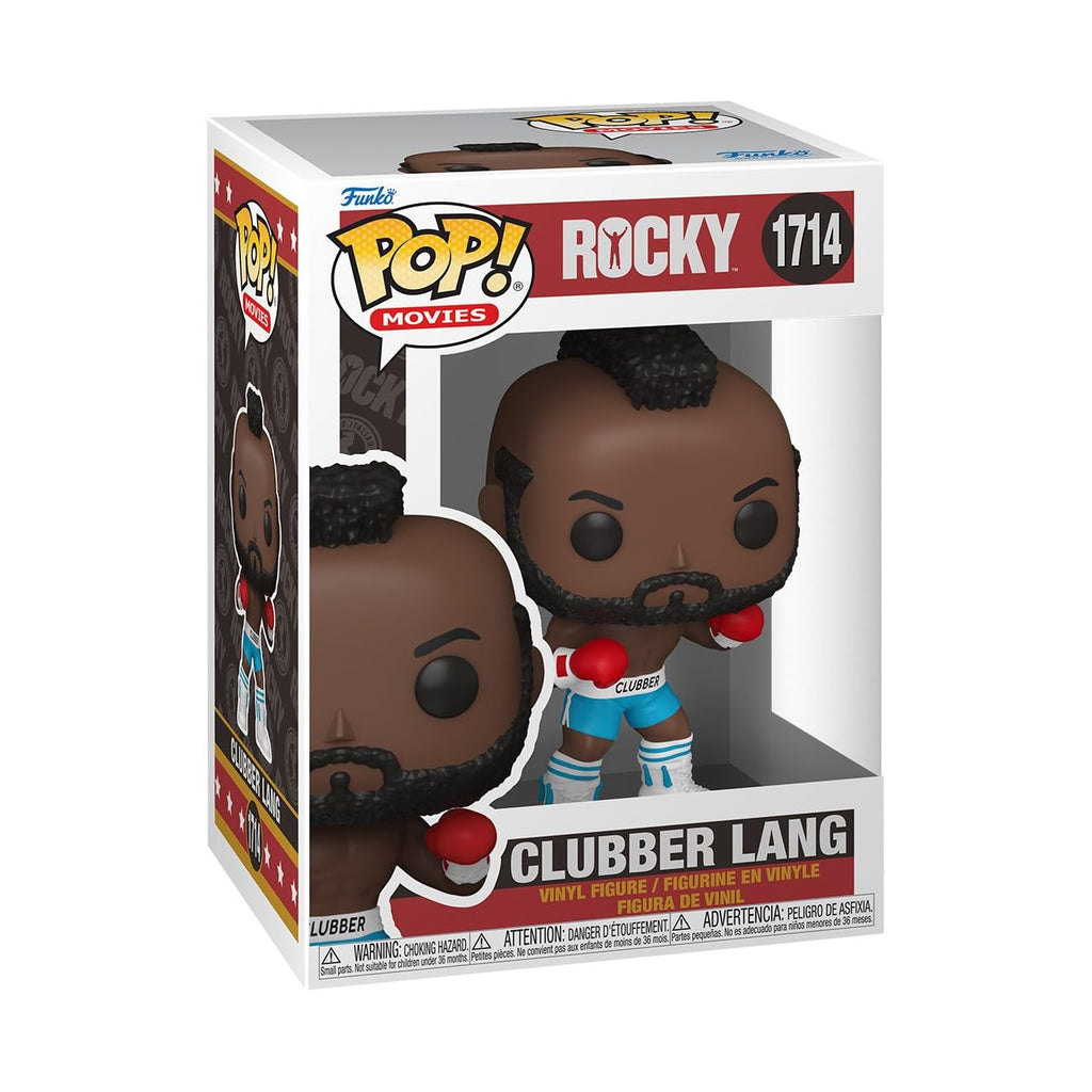 Authentic Funko POP! vinyl figure of Clubber Lang from Rocky, featuring vibrant details and a collectible box.