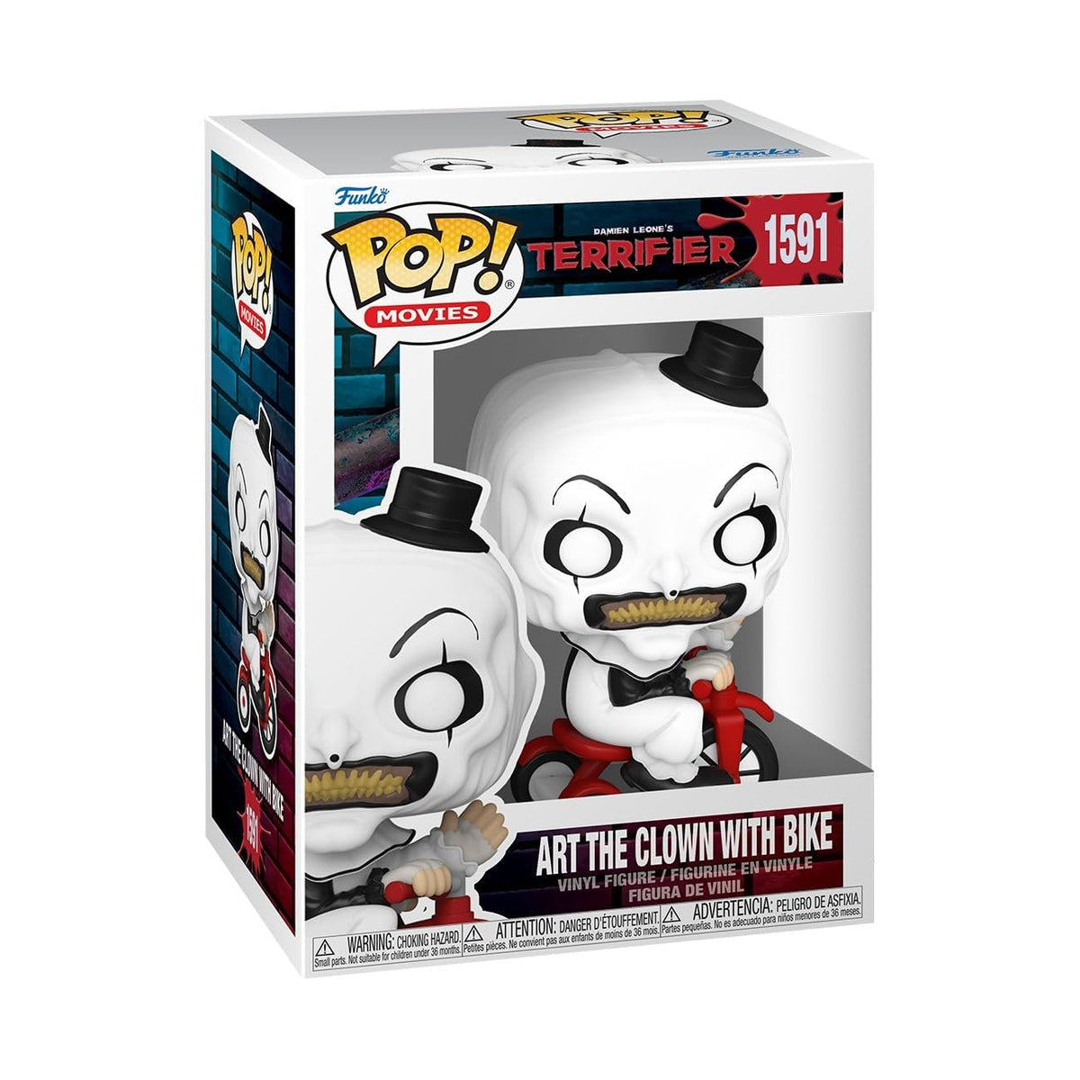 Get the authentic Funko POP! Movies Art the Clown with Bike figurine. A must-have for horror movie fans!