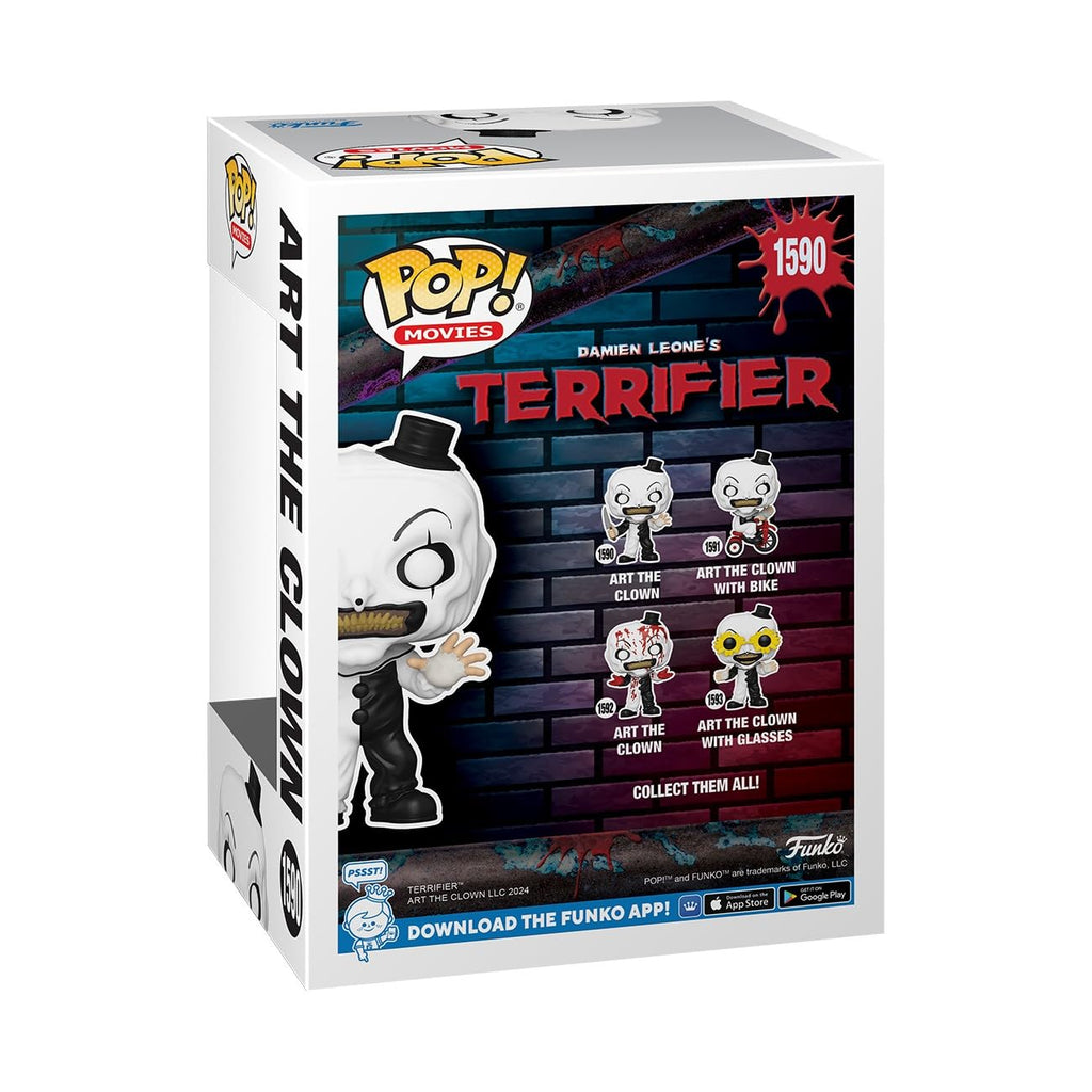 Get the Funko POP! Art the Clown from Terrifier. Boxed collectible, perfect for fans. Verified by CuratCart.