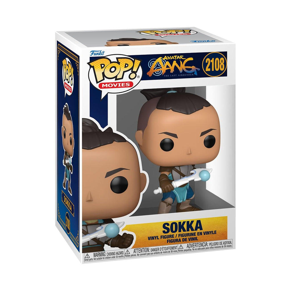 100% authentic Funko POP! Movies: The Last Airbender figure of Sokka, featuring vibrant details and iconic design.