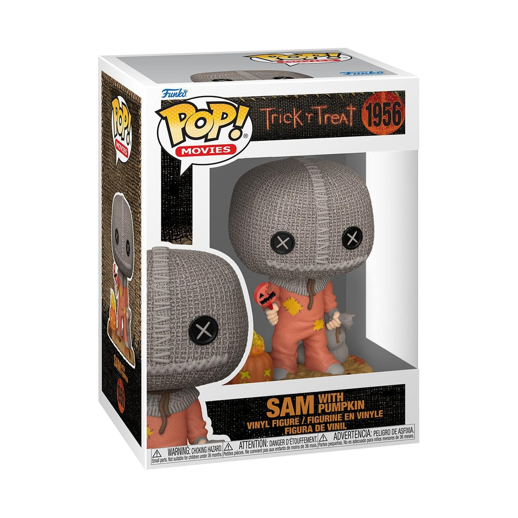 100% genuine Funko POP! Movies: Trick 'r Treat - Sam vinyl figure, featuring a pumpkin and detailed design.