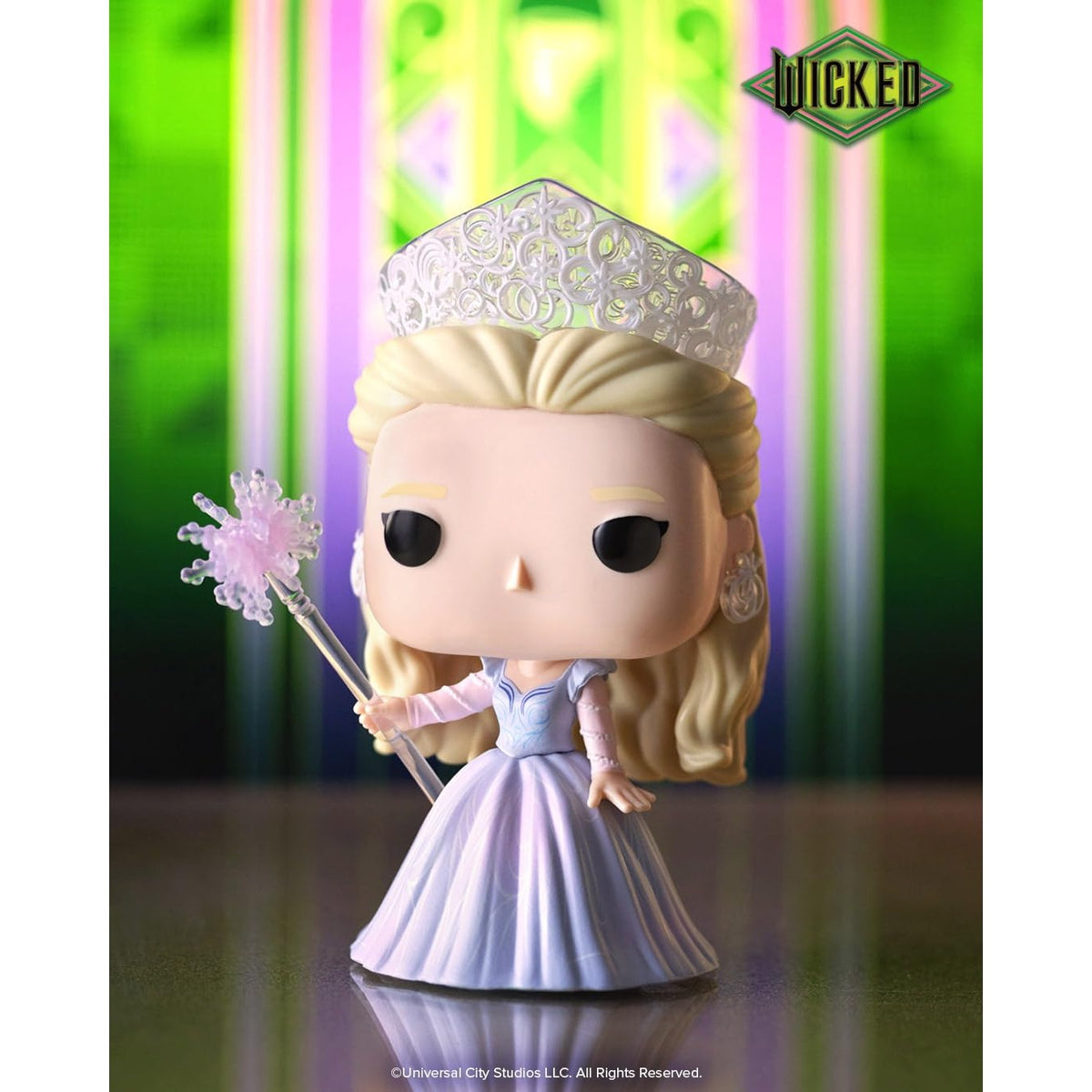 Premium imported Funko POP! Glinda figure from Wicked, showcasing her elegant gown and iconic wand, perfect for collectors.